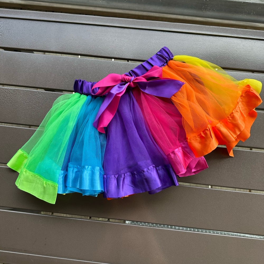 Colorful Rainbow Tulle Skirt fits size 2-4
